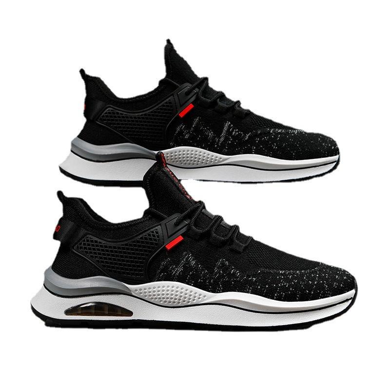 Flying Shoes Men's 2025 New Breathable Men's Sports Shoes Korean Version Casual Air Cushion Running Shoes Low-top Trendy Shoes Men