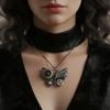 Mystical Mechanical Butterfly Pendant Necklace Gothic Design With Artisanal Distressing Perfect Gift For Alternative Style Lovers