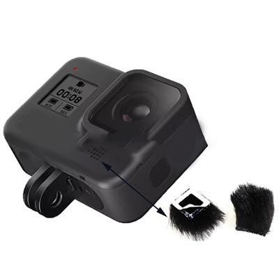 Furry Outdoor Action Camera Microphone Windscreen Muff for GoPro Hero 8 9 Microphone Wind Cover Fuzzy Mic Cover