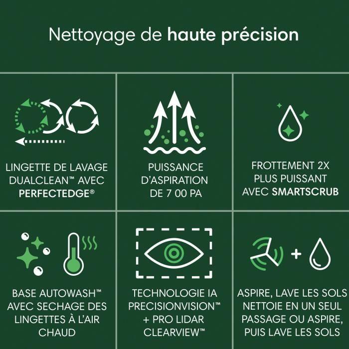 IRobot Roomba Plus 505 Combo + AutoWash - Base Multifonction - Lavage et séchage à l'air Chaud des lingettes - PrecisionVision IA