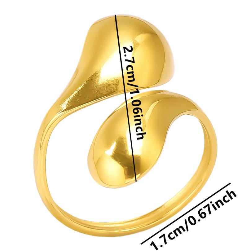 Glossy Water Droplet Finger Rings For Women Men Accessories Silver/Gold Color Stainless Steel Ring No Fade Vintage Kpop Jewelry