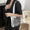 Square Transparent Handbag Candy Color Large Capacity Waterproof Shoulder Bag Korean Style Jelly Color PVC Tote Bag Female