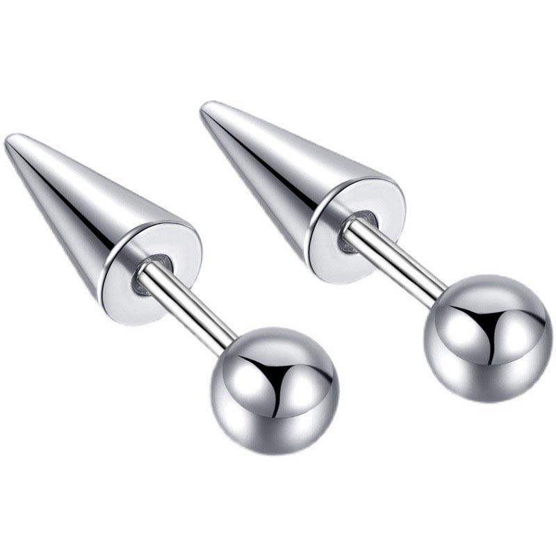 European & American Fashion Cone Ear Studs - Long Pointed Stainless Steel Unisex Cartilage & Lobe Piercings