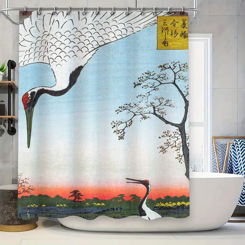 

Gold Plush Shower Curtain With Modern Abstract Design Perfect For Bathroom Decor W60H190(CM)-1 Pcs
