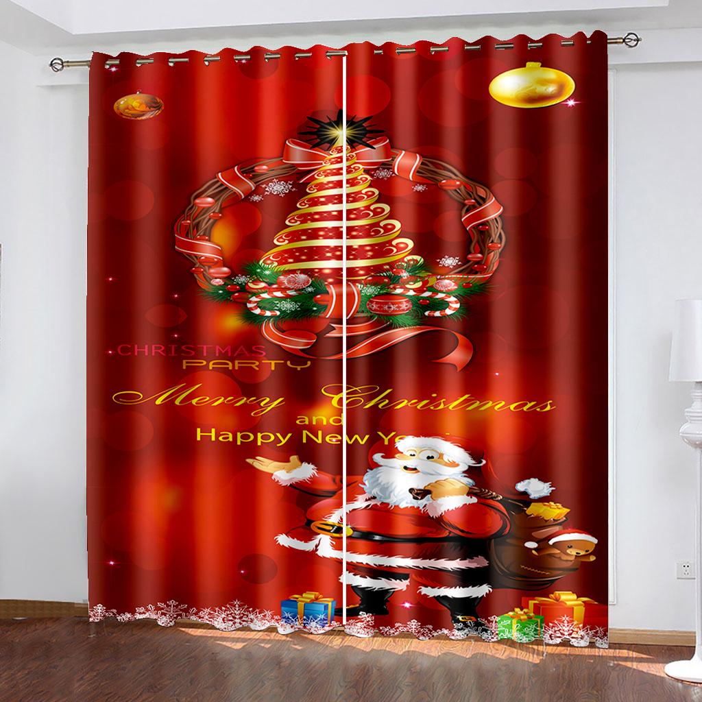 2023 new HD digital printed curtain festival decoration living room balcony home decoration 90 grams polyester fiber curtain fab