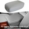 Couvercle de Console Centrale Accoudoir en Cuir Gris pour Toyota Highlander 2008-2013 Coussin de Remplissage Boîte Accoudoir de Voiture Rénovation Remplacement