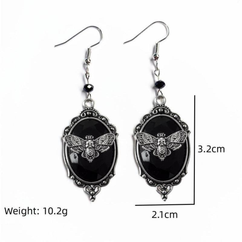 Retro Skull Moth Witch Earrings - Mysterious Witch Jewelry