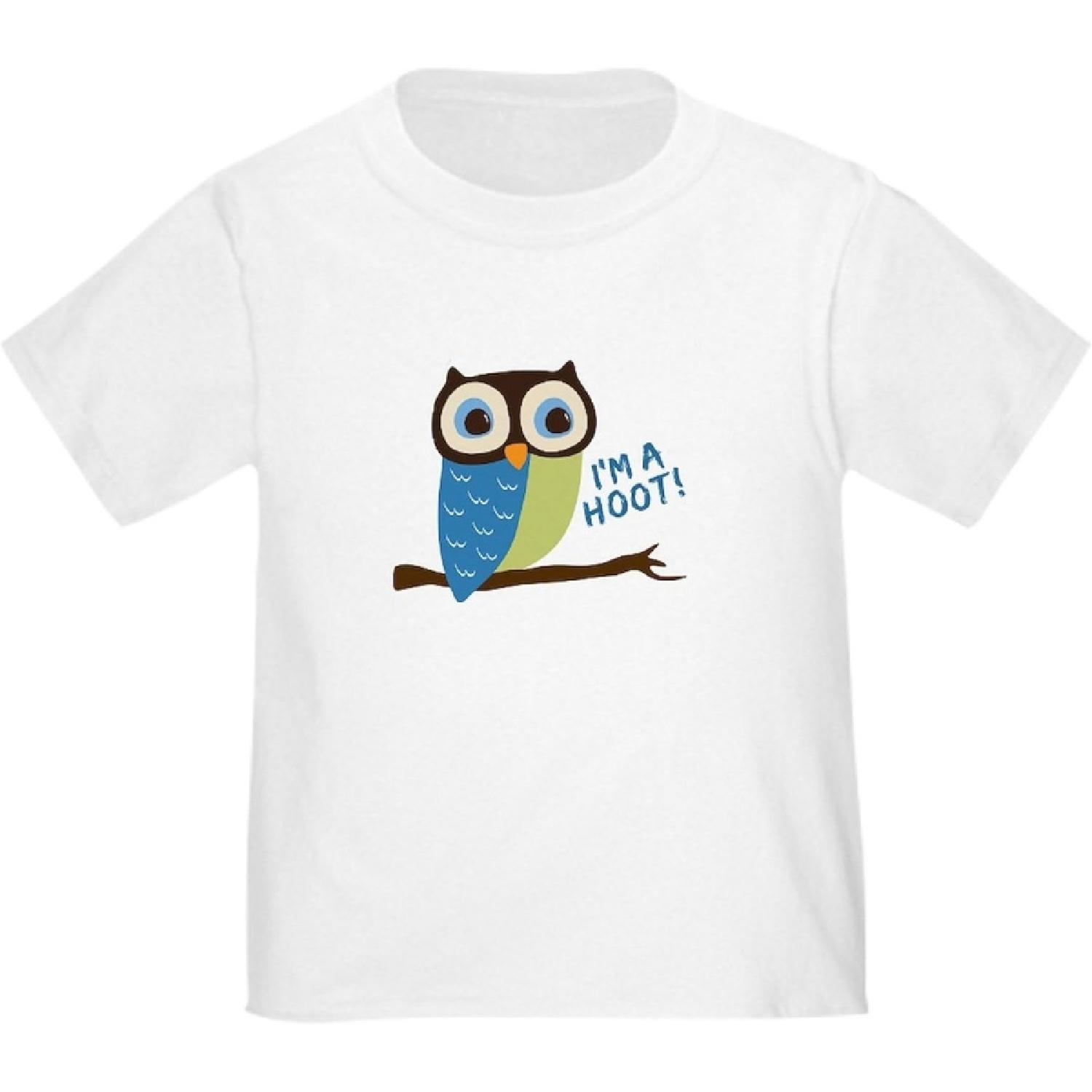 CafePress Owl Art I m A Hoot Toddler T Shirt Cute Toddler Graphic T-Shirt, 100% Cotton XXXXXL белый