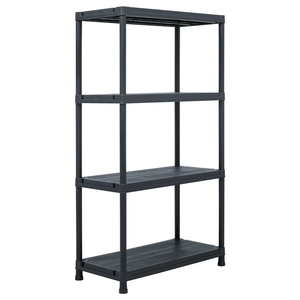 Vidaxl Warehouse Shelving, 5 Pcs, Black, 60X30X138 Cm, Plastic