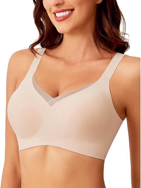 

Women s Wire-Free Seamless Bra: Soft, Supportive, Lifting, and Comfortable with Fixed Cups M