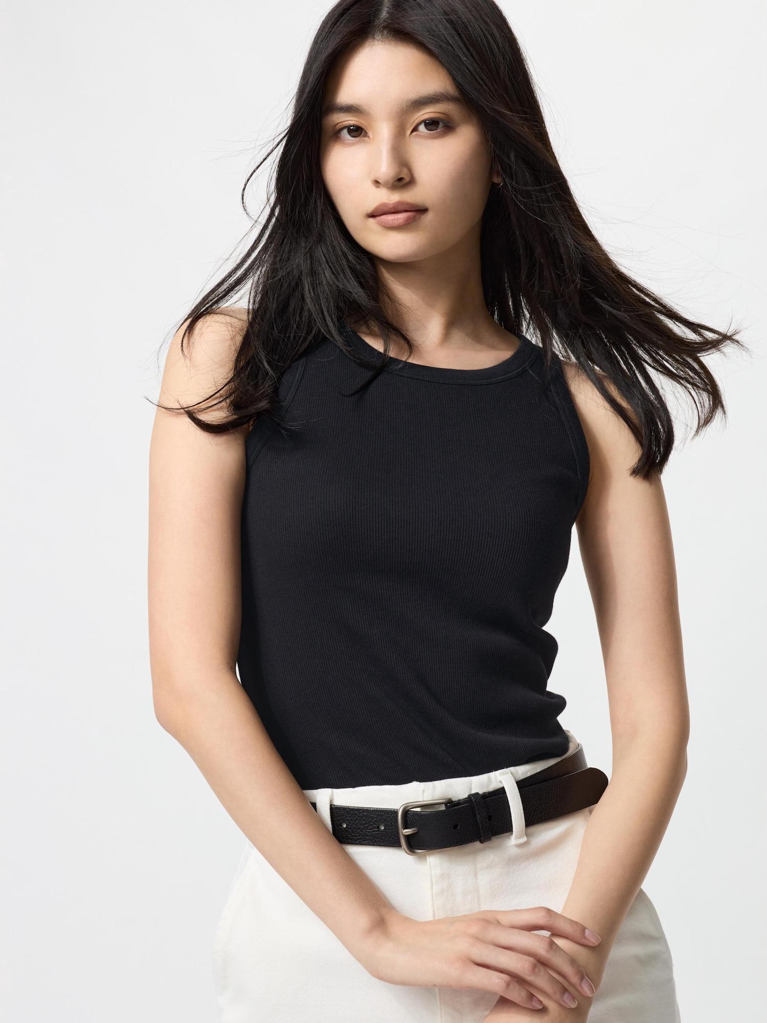 

Uniqlo Japan ребристый бюстгальтер-топ 09 BLACK/XL