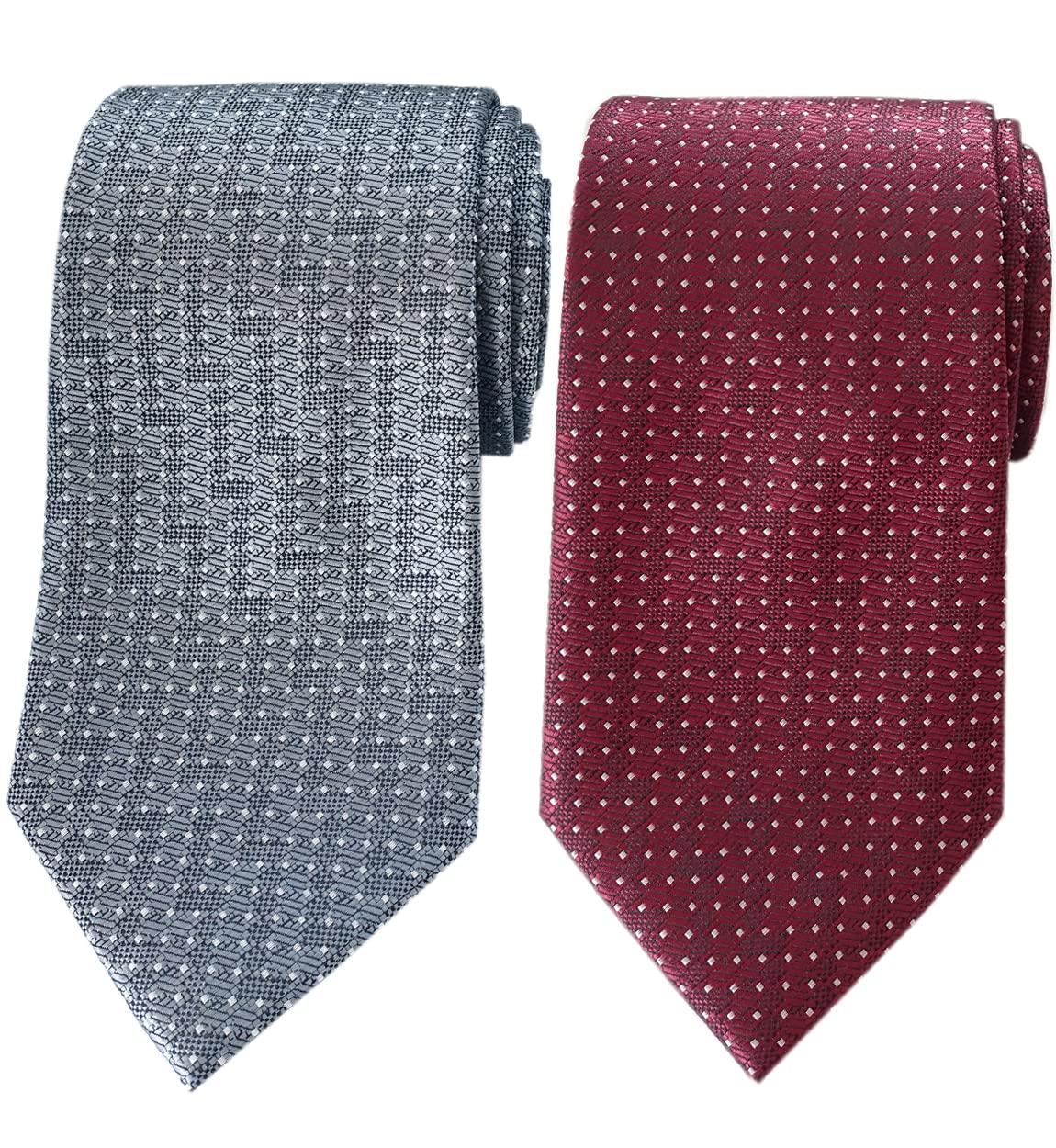 [Towergem] Men s XL Polyester Jacquard Tie, Extra Long, Single Color, 160cm