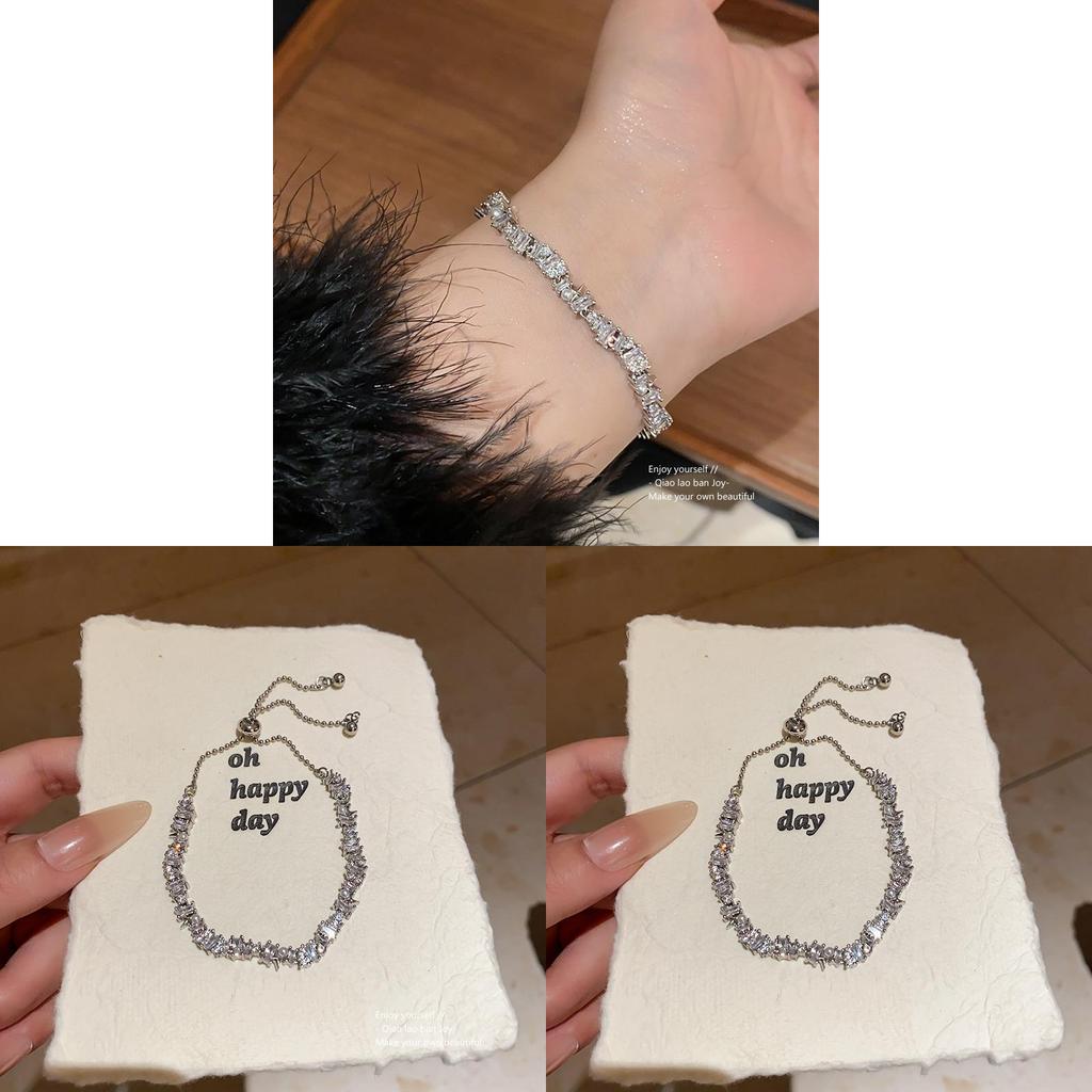 No Ip Included Womens Geometric Pearl Bracelet With Zirconia Accents For Fashion And Gift