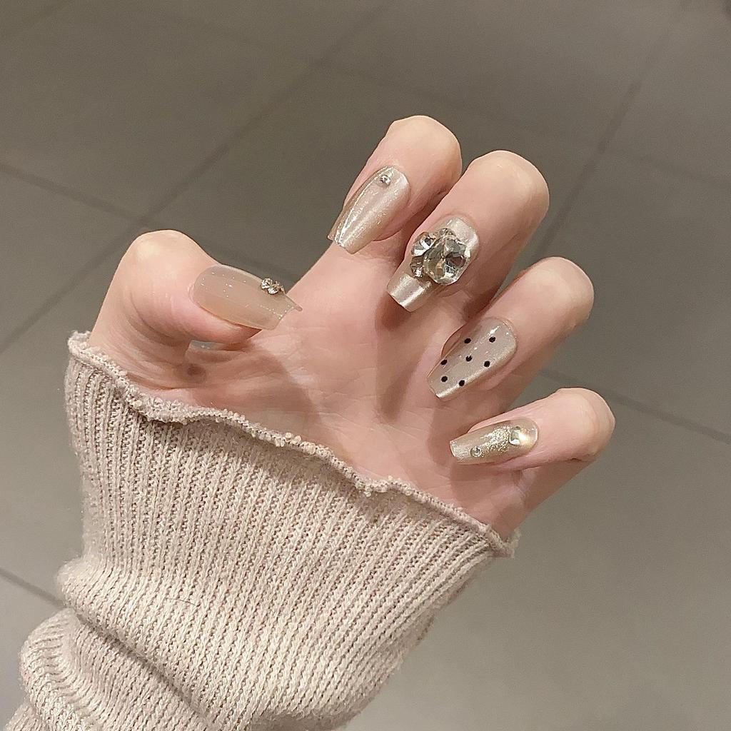Verlaufende Bernstein-Goldfolie Abnehmbare Nagelsticker - Herbst/Winter-Kollektion