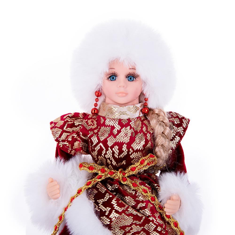 Rot-Gold Jacquard Snegurochka Weihnachtspuppe
