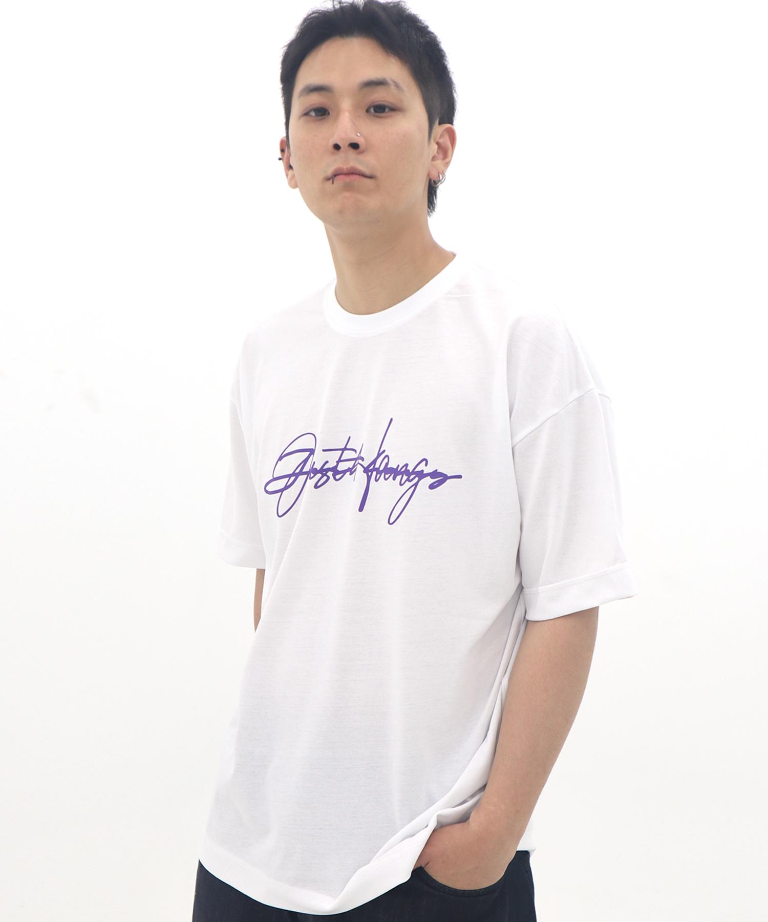 Just Haeng Big Logo Oversized White Short Sleeve (Purple) F