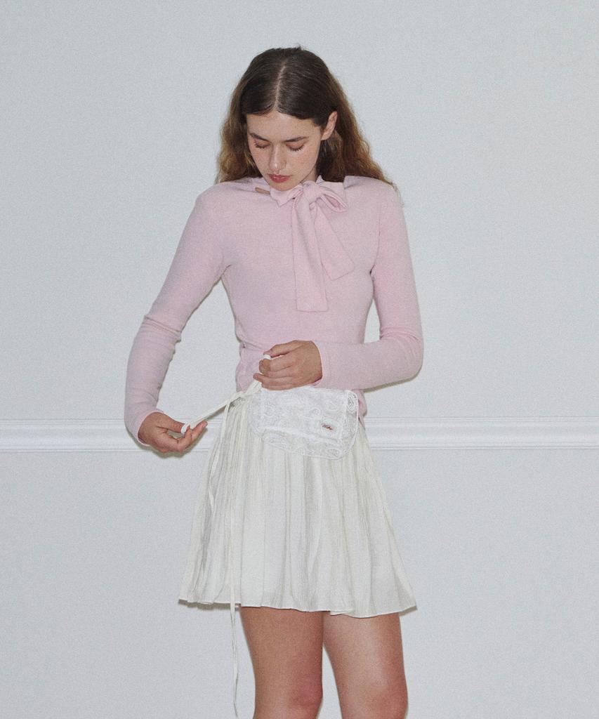 Baitalssain Tie Long Sleeve T-Shirt (3C) (Pink)