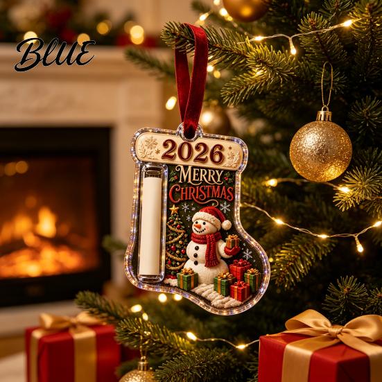 Holiday Gift Card Hanging Clip Stocking Shaped Christmas Cash Ornament, Acrylic Money Holder Creative Present Decor, Xmas Tree for Tree, Party