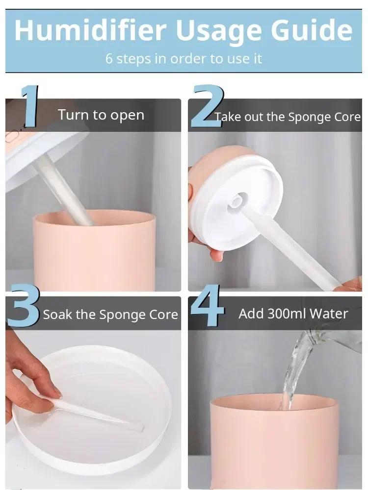 Adorable and Cute Panda USB Chargeable Air Humidifier with Lovely Night Light - Essential Oil Diffuser for Aromatherapy, Lovely