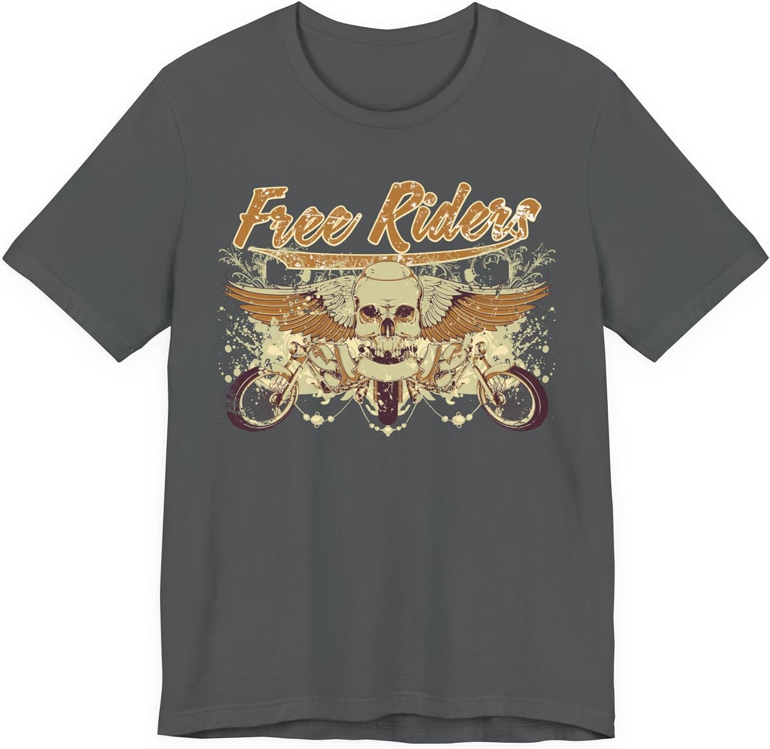 

Free Riders Skull Motorcycle Tee Biker Graphic Art Design T-Shirt A-1 5XL різнокольоровий