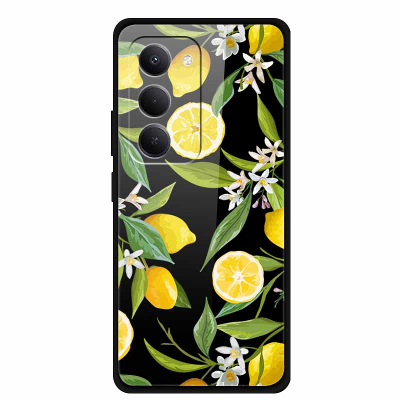Glas-Rückseite für Xiaomi Redmi 15 4G Cartoon Niedlich Weicher Stoßfänger Harte Gehärtete Glas Hülle für Xiaomi Redmi 15 5G Hülle 6,9" Schale