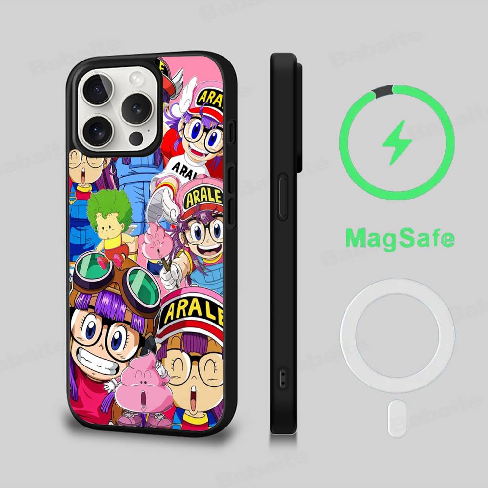 A-Arale-Dr-S-Slump Phone Case Magnetic Case For IPhone 16 14 13 12 11 15 Pro Max Plus For Magsafe Wireless Charge Cover