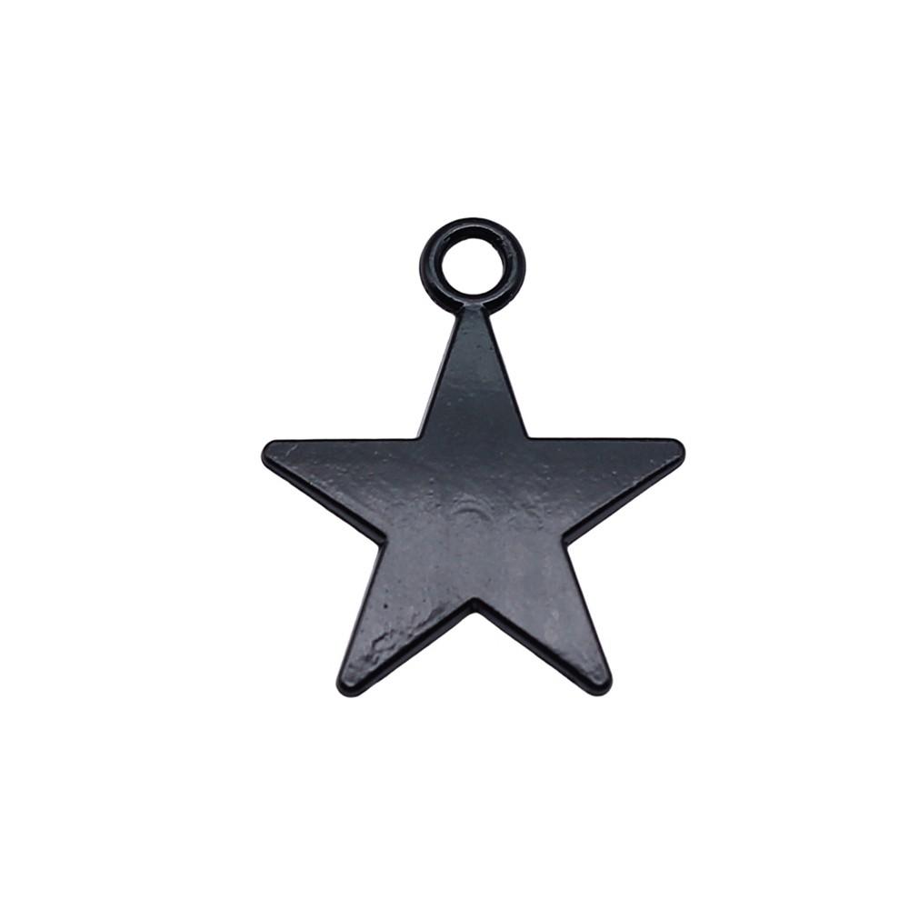 Nested Star Charms Multi Color Alloy Pendants For Double Star Themed Jewelry