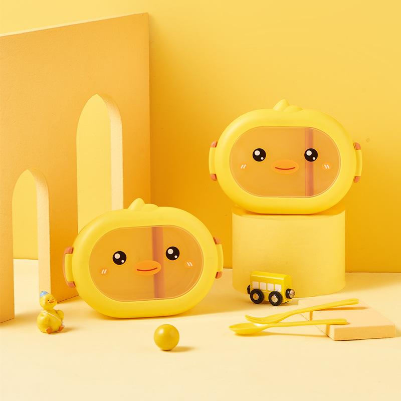 Portable Plastic Children Lunch Box Bento Box Container for Primary Student/Office Worker