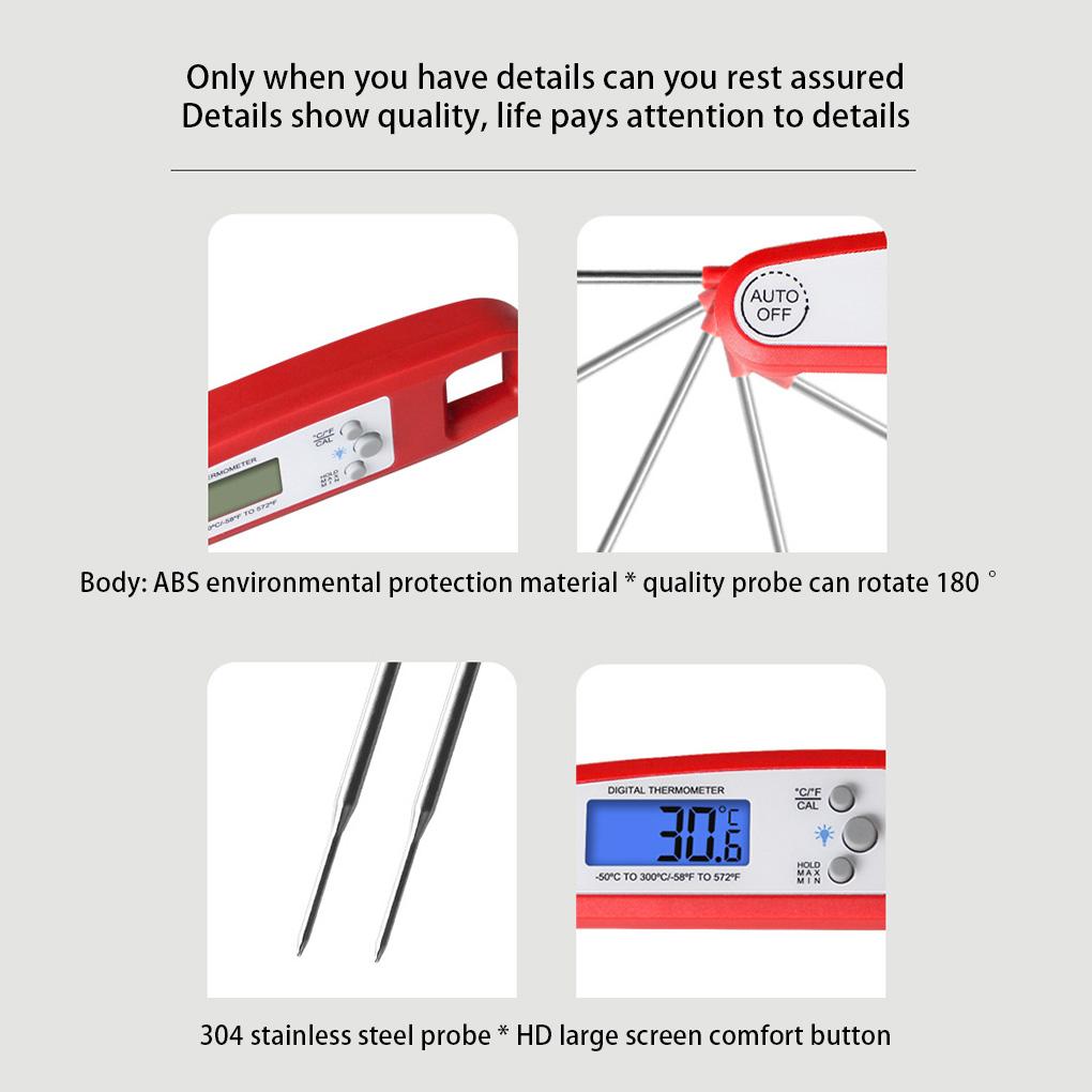 Stainless Steel Cooking Thermometer Coffee Meat Digital Food Temperature Gauge Oil Frying Gadget Bakery Kitchen Accessories