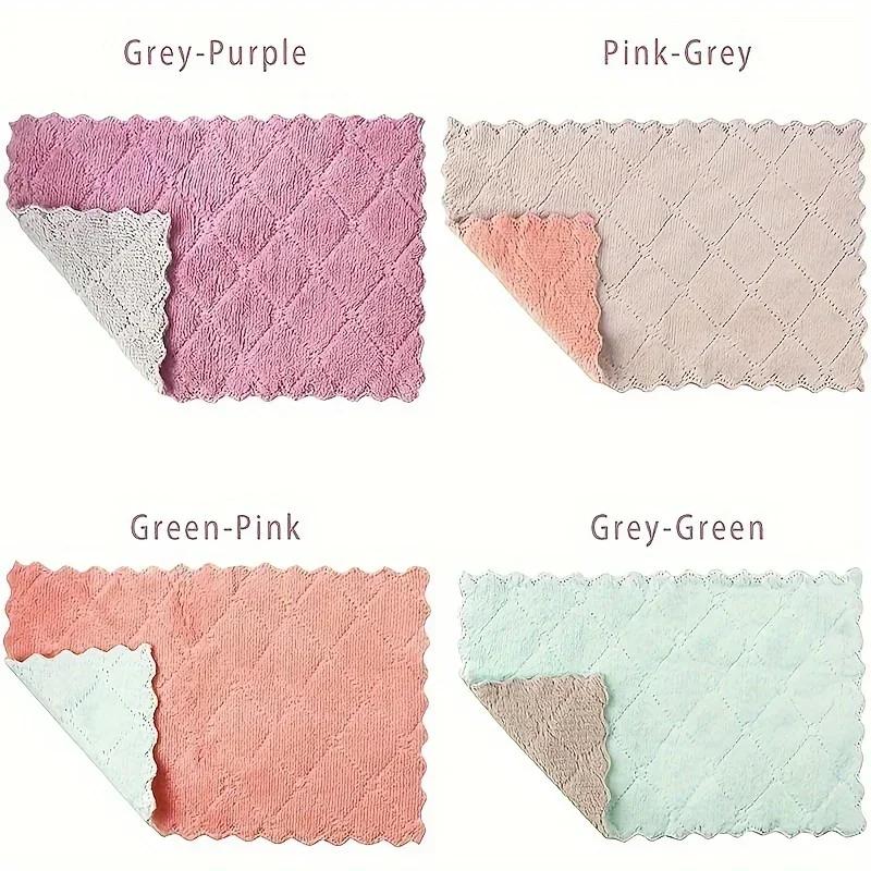 1/3Pcs Kitchen Dish Towels Dish Cloths Absorbent Kitchen Towels Coral Velvet Dishcloths Nonstick Oil Fast Drying Washcloths