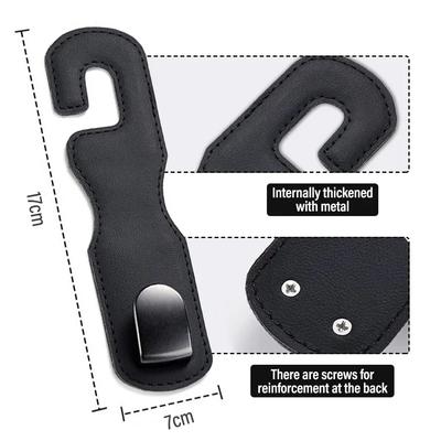 Universal Car Seat Headrest Hook Hidden Auto Hook Suede Metal Hanging Hooks Interior Supplies Seat Back Hanger Hook Accessories