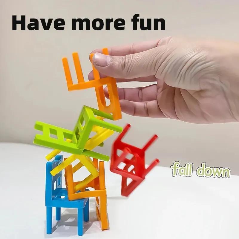 Stacking Chairs Strategy Game Educational Interactive Building Blocks Toys for Kids Adults Fun Family Gatherings Friends Party