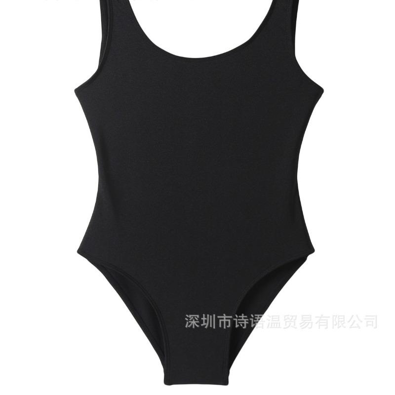 Swimsuit Solid color bikini sexy hot spring backless swimsuit women's triangular conservative one-piece swimsuit