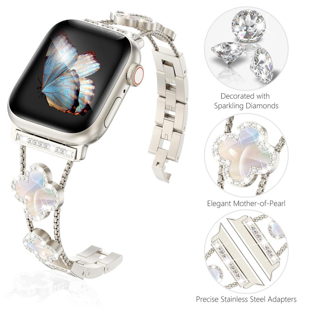Bling Diamond Band for Apple Watch Straps 40mm 42mm 41mm 38mm 46mm 44mm 45mm 49mm Metal Bracelet iWatch Ultra 2 Series 10 8 9 Se
