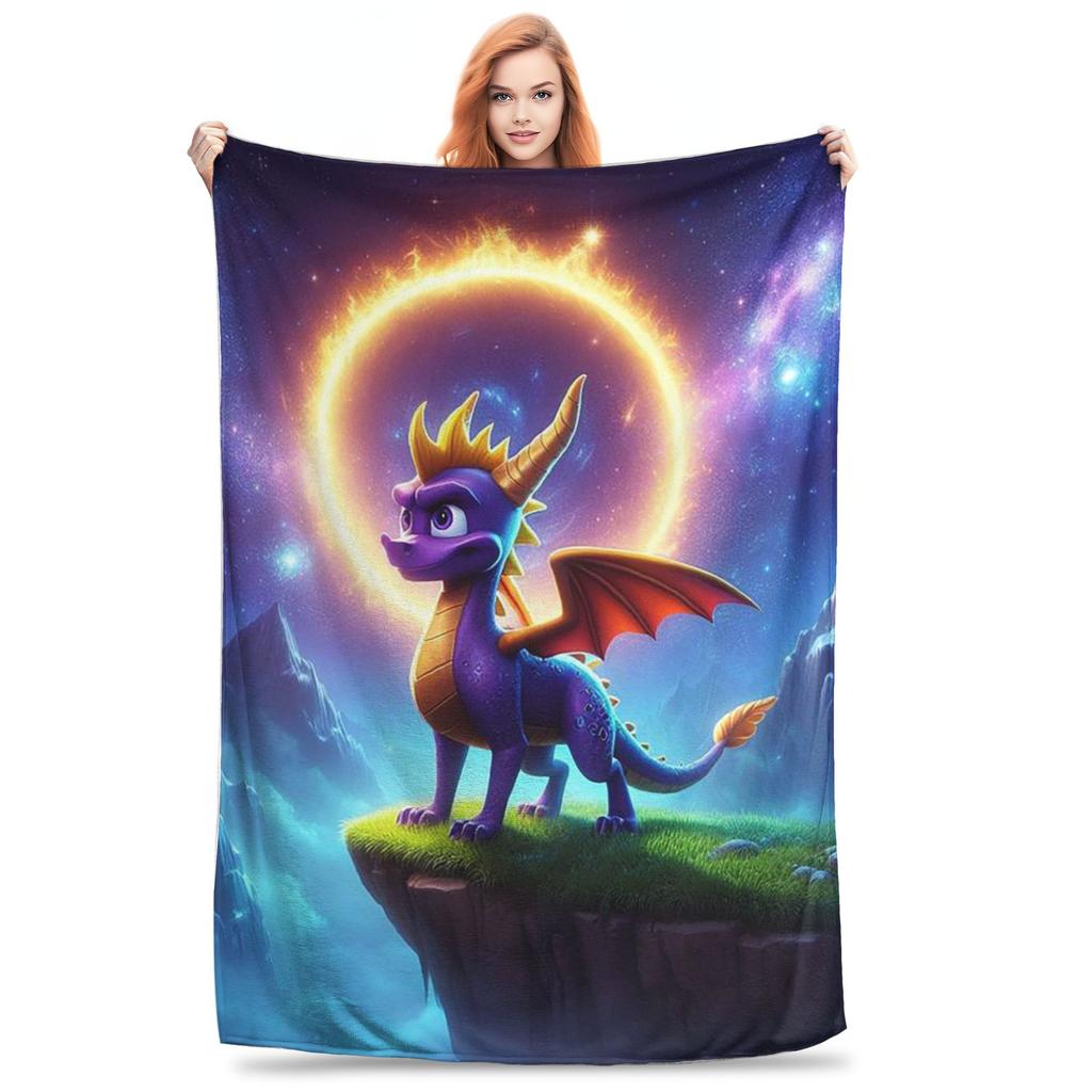 Flanelová přehozová deka Ledová Spyro Teplé plyšové deky Měkké ložní prádlo na postel Obývací pokoj Domov Piknik Pohovka