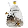 Süße Waben Bienen Glas Honigglas mit Löffel Honigglas mit Deckel und Löffel Honigspender Glasbehälter