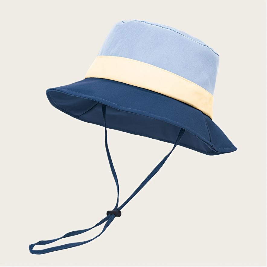 Summer Sun Hat Sunshade Baby Boy Girl Wide Brim Panama Hiking Hat Adjustable Windproof Outdoor Travel Beach Toddler Bucket Hat