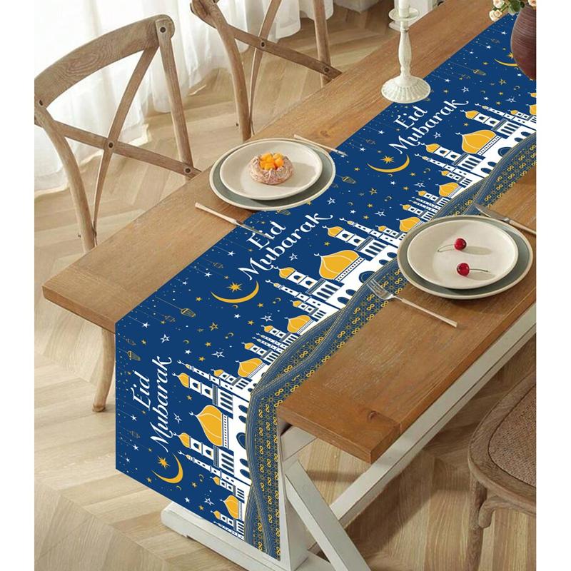 Ramadan Decor Table Runner EID Mubarak Decoration 2026 For Home Tablecloth Ramadan Kareem Islamic Muslim Party Eid Al Adha Gifts
