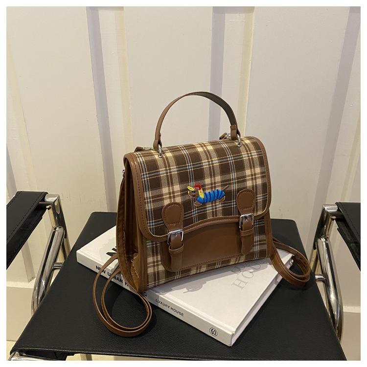 New Style Women's Bag Crossbody Women's Bag Embroidery Retro Backpack Niche Cute Cartoon Shoulder Bag Female