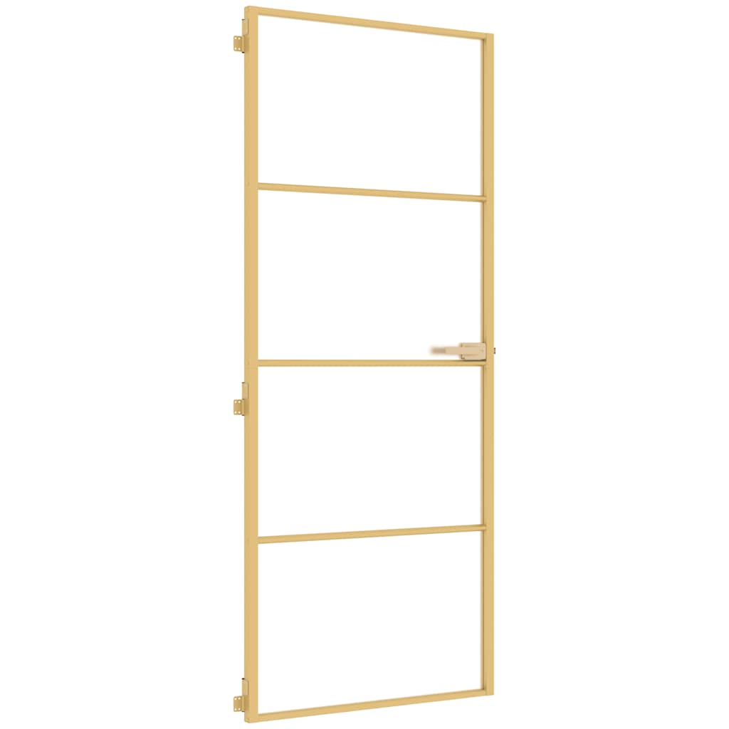 Innentür Schlank Gold 83 x 201,5 cm Sicherheitsglas und Aluminium