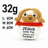 Character Series Positive Energy Crochet Jesus Handmade Knitted Doll with Encouragement Card Desk Decor Gift