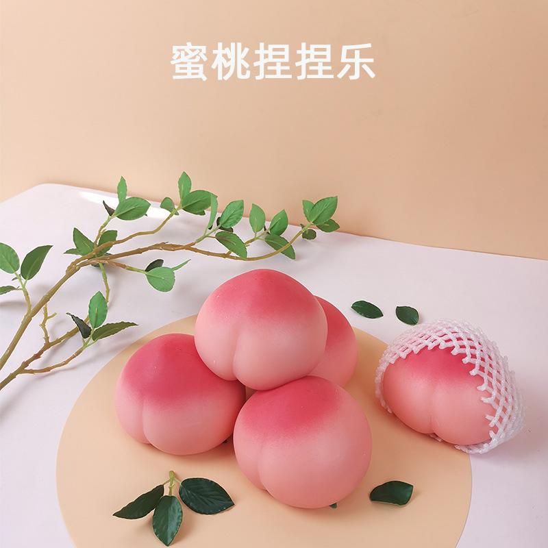 Anti-Stress Toy Cute Peach Squeeze Fidget Toys Squishy Funny Stress Relief For Kids Adults Gift Prop 1pcs J183 Stylish Appearance Practical Daily Use