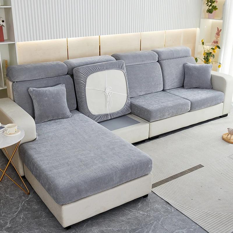 Chenille Sofa Couch Cushion Covers Replacement Chair Cushion Covers Stretch Cushion Slipcovers Furniture Protector Sofa Slipcove