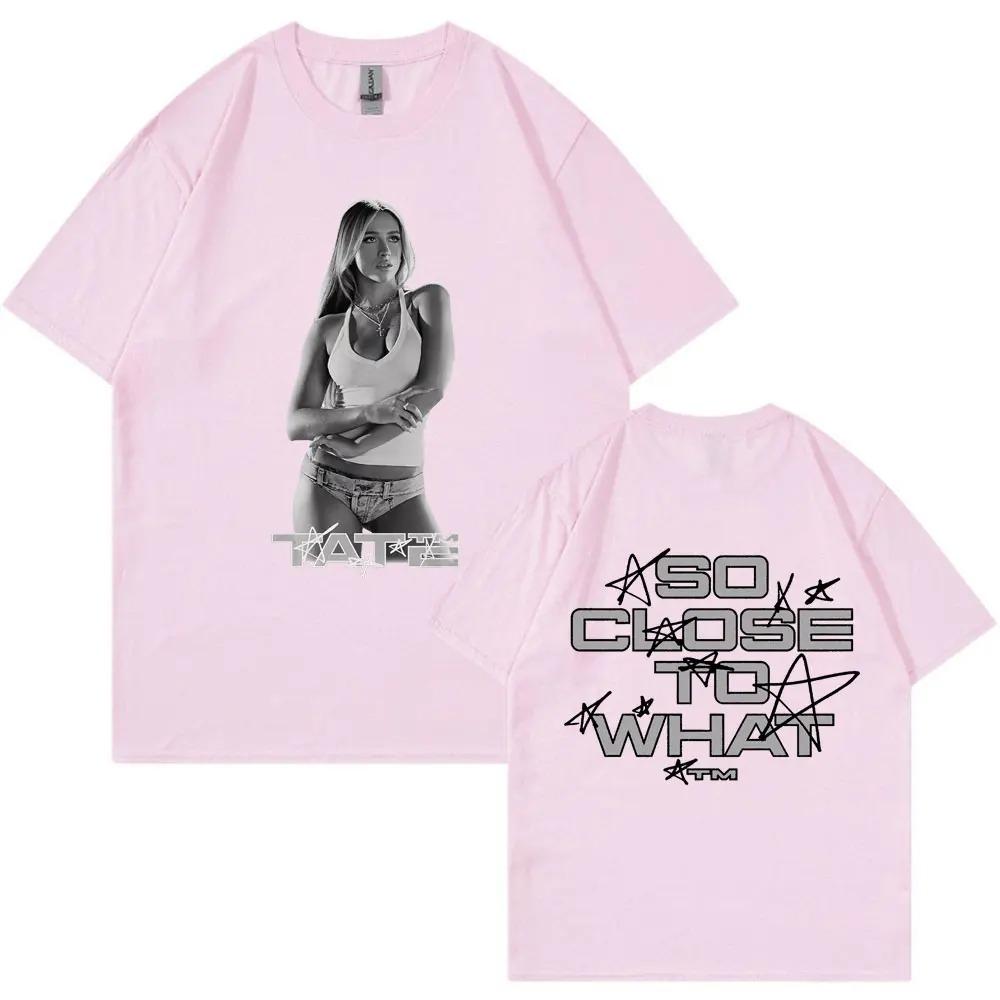 Tate McRae Si Près De Quoi T-shirt Imprimé Graphique d'Album Hommes Femmes Vintage Hip Hop T-shirts Coton Surdimensionné T-shirts