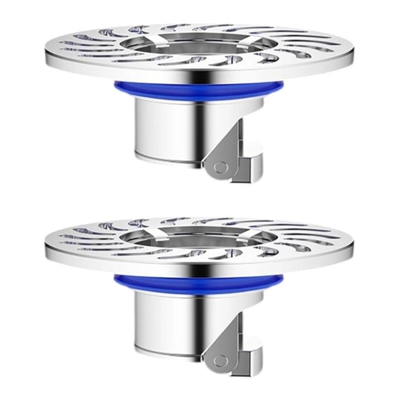 

2Pcs Copper Floor Drain Bathroom Sewer Dectable Drainer Hair Catcher Washing Machine Ground Leakage Easy to Use