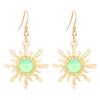 Bohemian Retro Sunburst Dangle Earrings: Green, Blue, Red Jewelry for Women