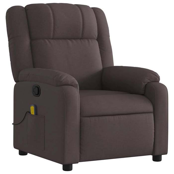 VidaXL Reclining Massage Armchair Dark Brown Fabric 373553