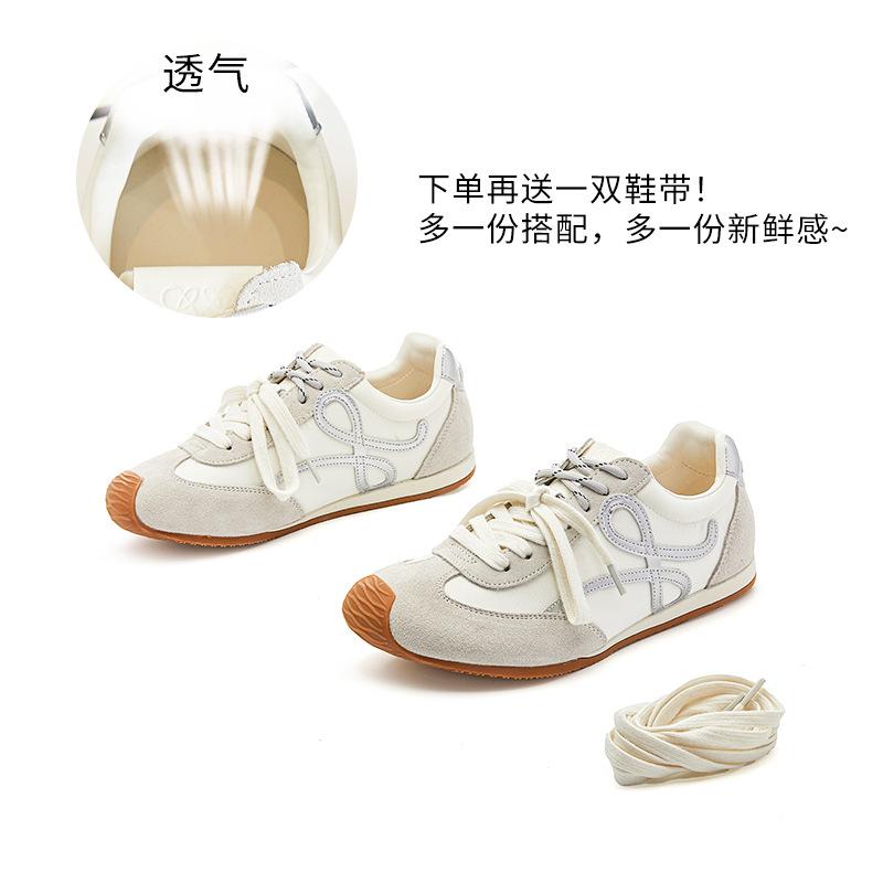 inner height increase 4cm pair of shoelaces Dexun shoes 2025 autumn new mango head Forrest Gump shoes women's casual sports shoes women