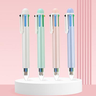 6 In 1 Multicolor Ballpoint Pen Red/Black/Green/Orange/Blue/Purple Ink 1.0mm Writing Stationery School Supplies Gel Pen