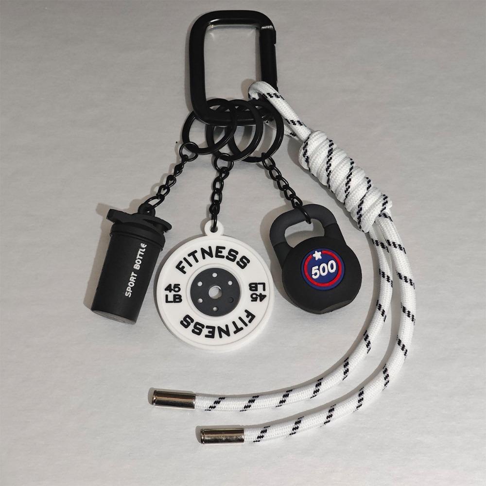 

Rectangular Buckle Simulation Dumbbells Keyring Kettlebells Fitness Series Pendant Gifts Style 8